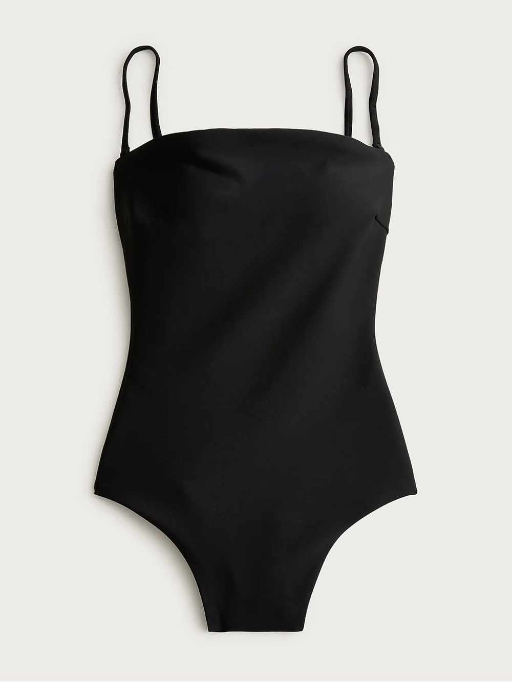 J. Crew Black Gemma Bandeau One-Piece in Classic Sculpt(tm)